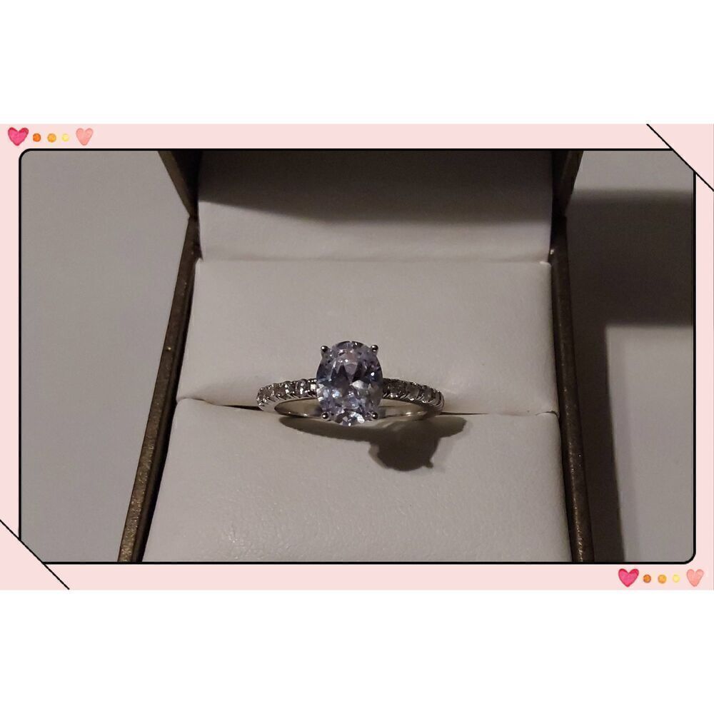 1.67 Ct. Oval/Round Pave Genuine Diamond Simulant Engagement/Bridal Ring Sz 8